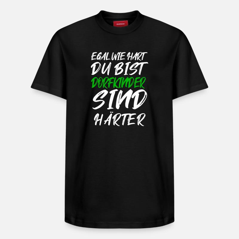 Dorfkinder sind härter – Graffiti Text - Relaxed Unisex Supima Cotton T-Shirt – von SPREAD - Schwarz