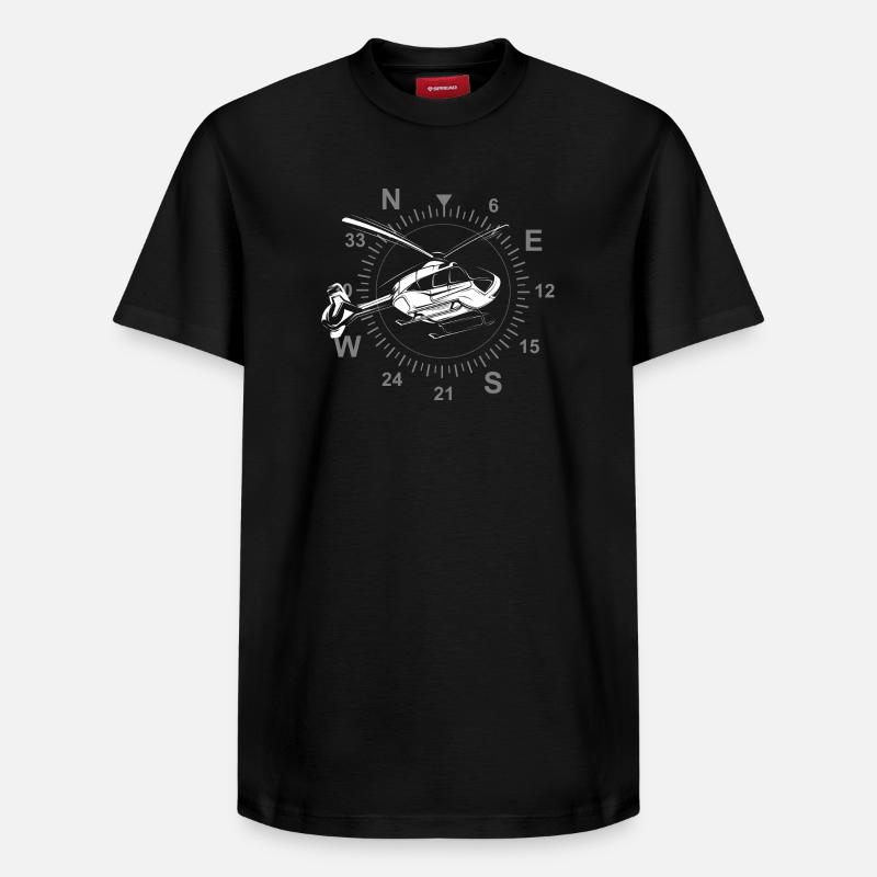 Illustration d’hélicoptère Symbole Hélicoptère Hélicoptère - T-shirt unisexe décontracté en coton Supima – de SPREAD - noir