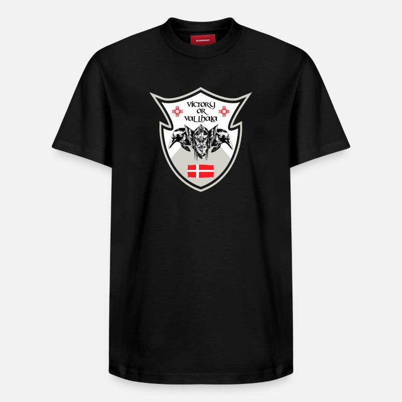 Dänemark Wikinger Design - Relaxed Unisex Supima Cotton T-Shirt – von SPREAD - Schwarz