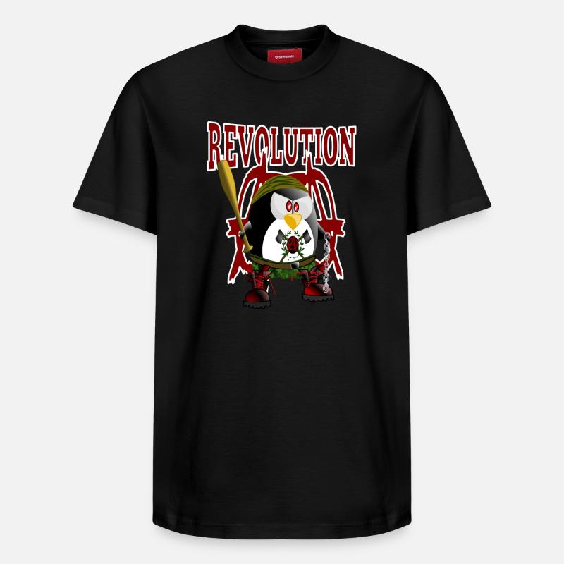 Pingouin, révolution - T-shirt unisexe décontracté en coton Supima – de SPREAD - noir