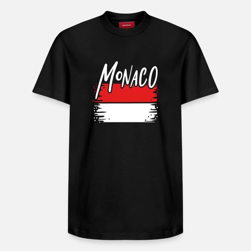 Principauté de Monaco - T-shirt unisexe décontracté en coton Supima – de SPREAD - noir