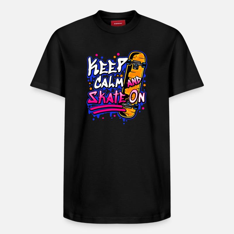Skateboarder Skateboard - T-shirt unisexe décontracté en coton Supima – de SPREAD - noir