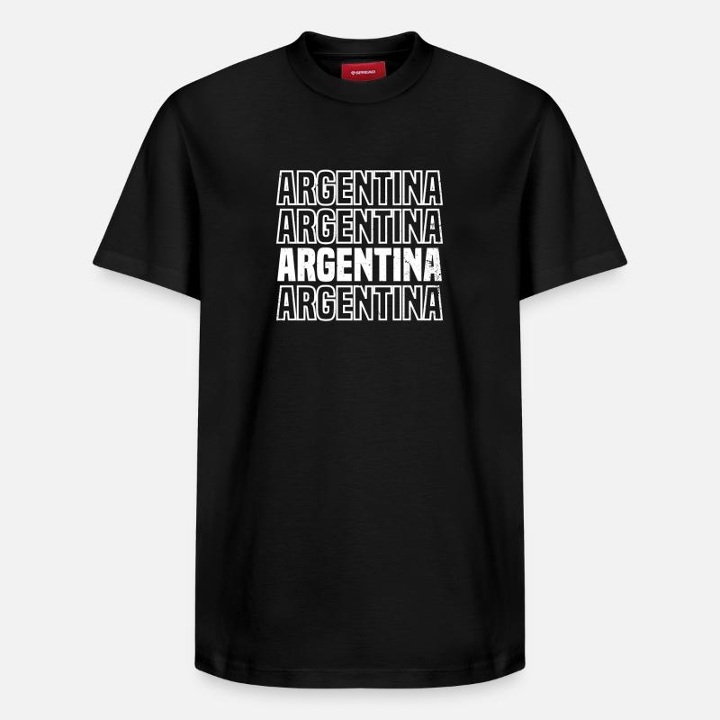 Lettrage quadruple argentin - T-shirt unisexe décontracté en coton Supima – de SPREAD - noir