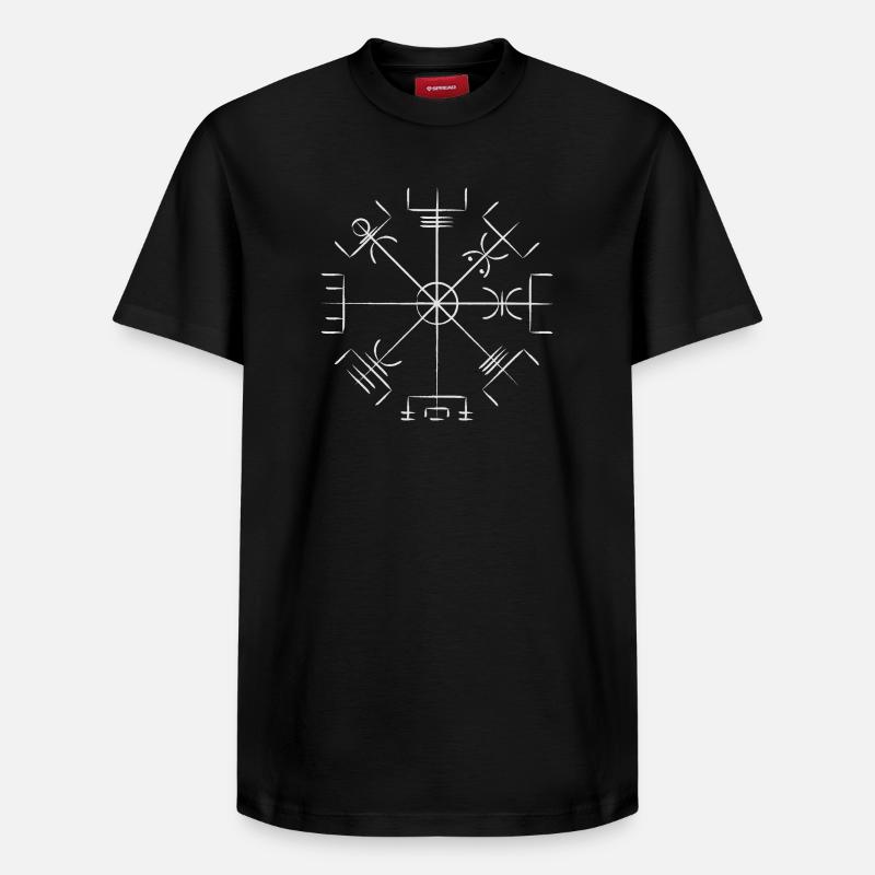 Vegvisir symbole viking - T-shirt unisexe décontracté en coton Supima – de SPREAD - noir