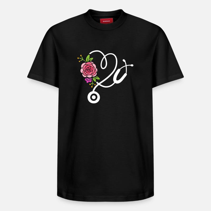 Stéthoscope Médecin Infirmière - T-shirt unisexe décontracté en coton Supima – de SPREAD - noir