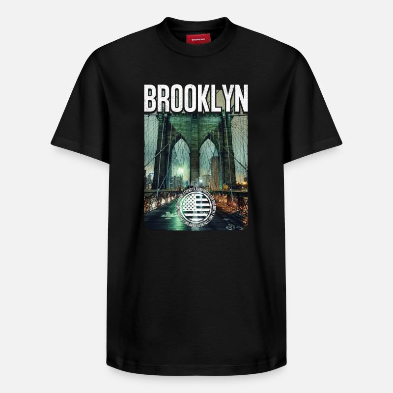 Brooklyn Birdge - T-shirt unisexe décontracté en coton Supima – de SPREAD - noir