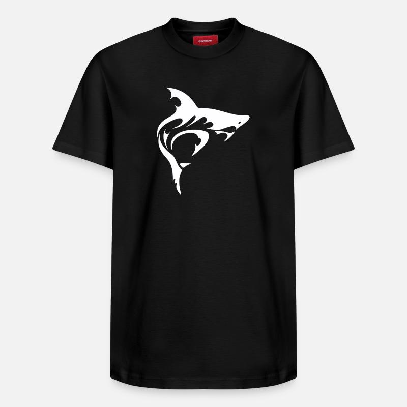 Requin - T-shirt unisexe décontracté en coton Supima – de SPREAD - noir