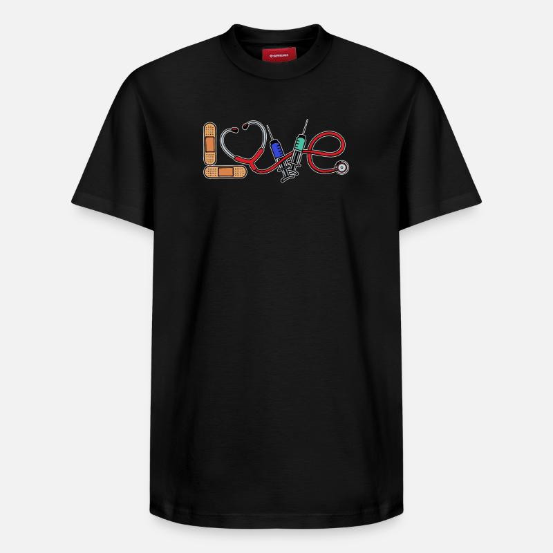 Aide soignante - T-shirt unisexe décontracté en coton Supima – de SPREAD - noir