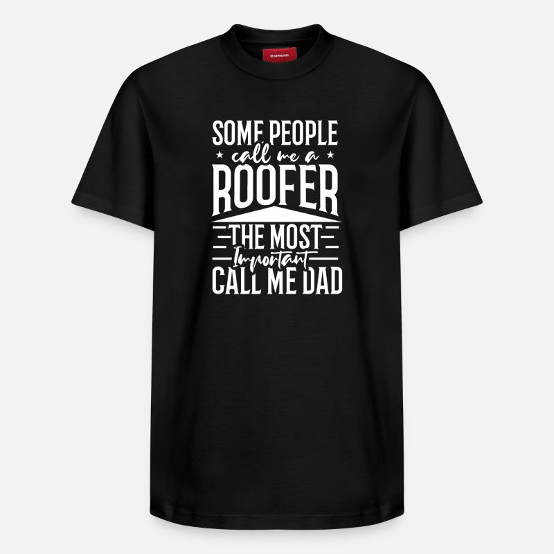 Métiers de couvreur - T-shirt unisexe décontracté en coton Supima – de SPREAD - noir