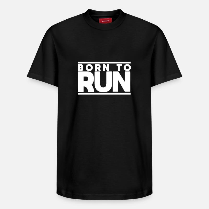 Né à la course - T-shirt unisexe décontracté en coton Supima – de SPREAD - noir