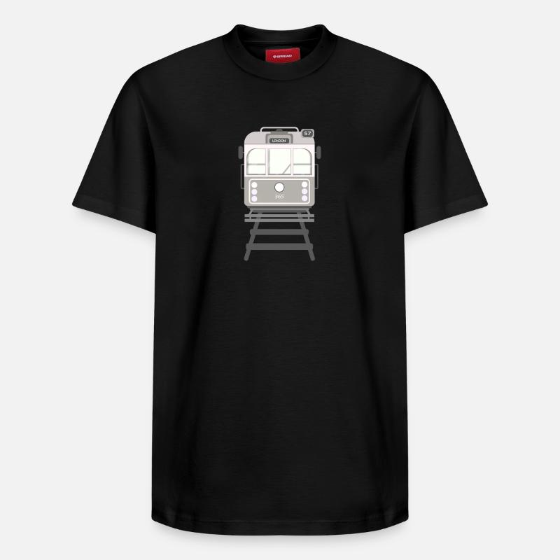 Tram, tram - T-shirt unisexe décontracté en coton Supima – de SPREAD - noir