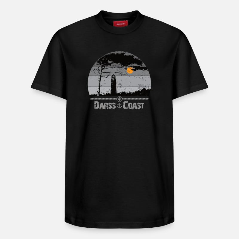 Darss Coast - Halbinsel Darss - Relaxed Unisex Supima Cotton T-Shirt – von SPREAD - Schwarz