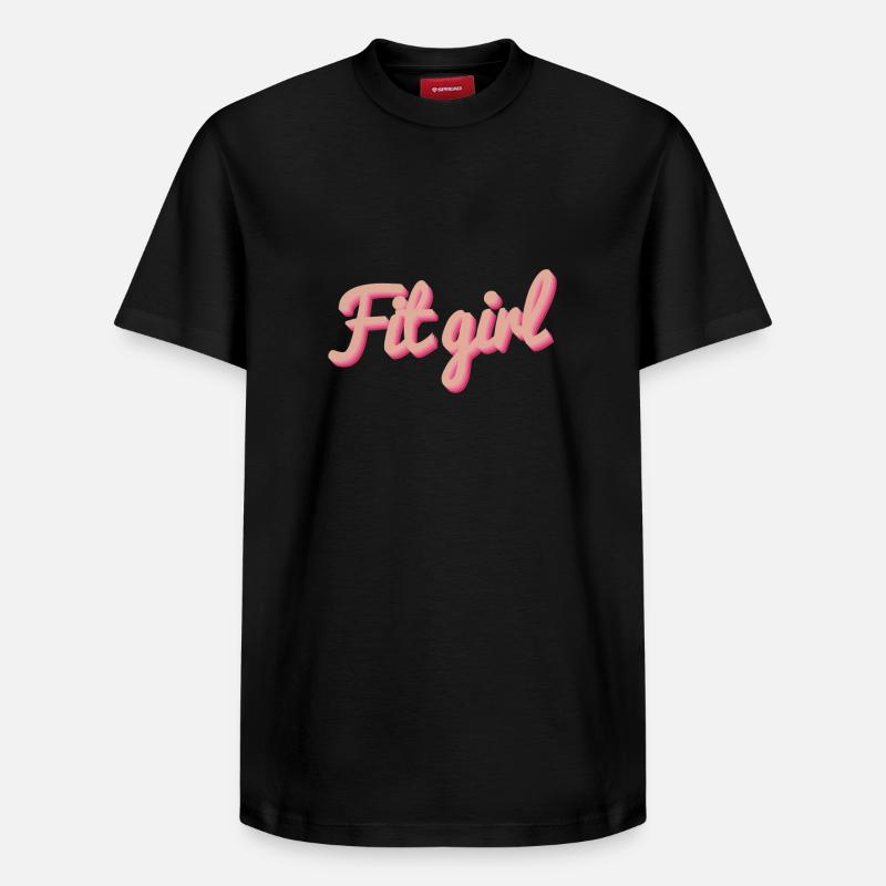 Fitgirl Rose 3D Script - T-shirt unisexe décontracté en coton Supima – de SPREAD - noir
