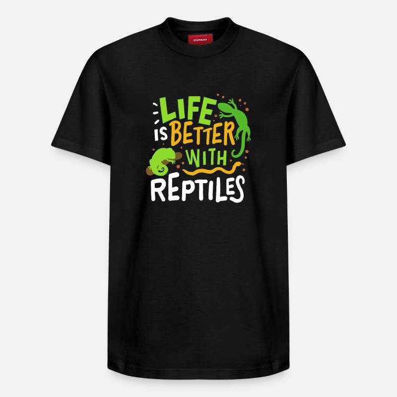 Reptilien Eidechse - Relaxed Unisex Supima Cotton T-Shirt – von SPREAD - Schwarz