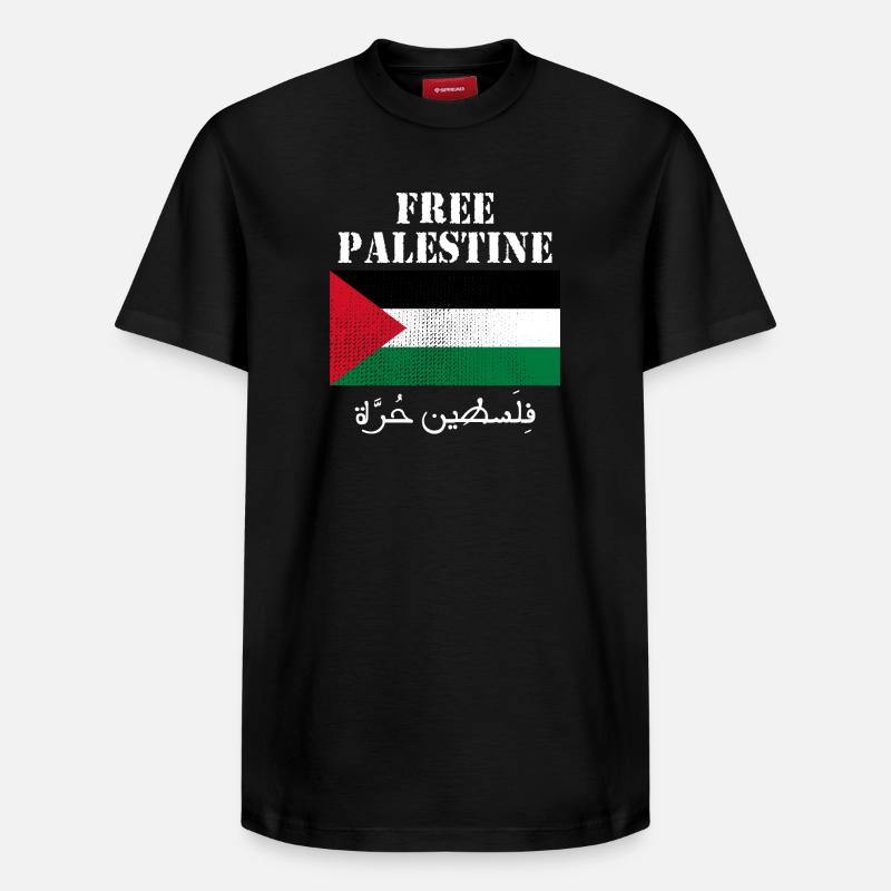 Drapeau de Palestine libre - T-shirt unisexe décontracté en coton Supima – de SPREAD - noir