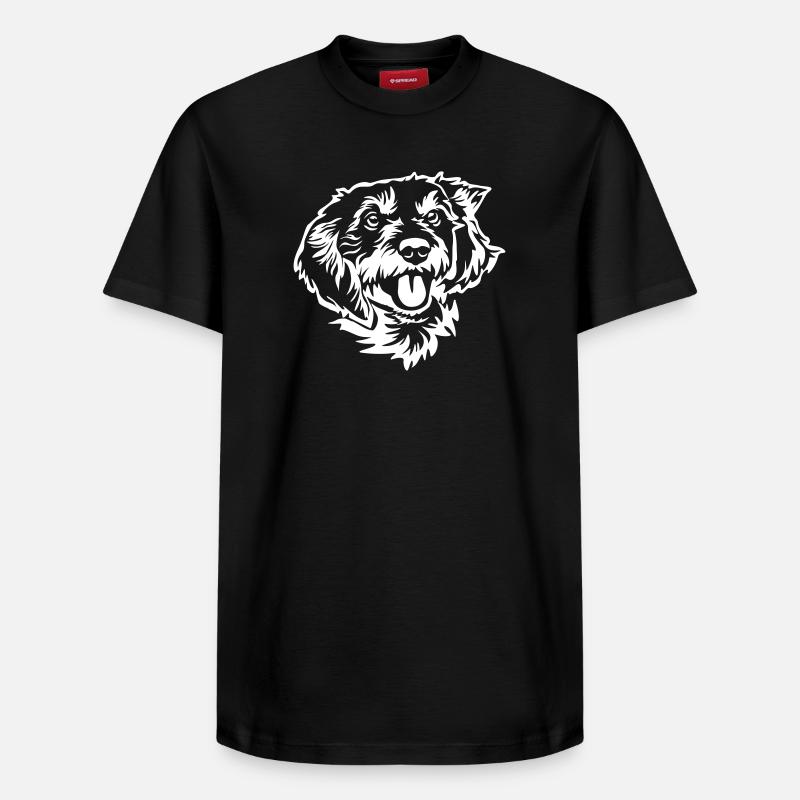 Tête de teckel "Black Edition" - T-shirt unisexe décontracté en coton Supima – de SPREAD - noir