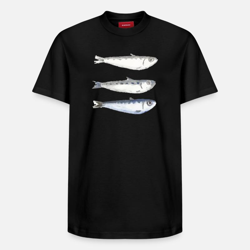 sardine - T-shirt unisexe décontracté en coton Supima – de SPREAD - noir