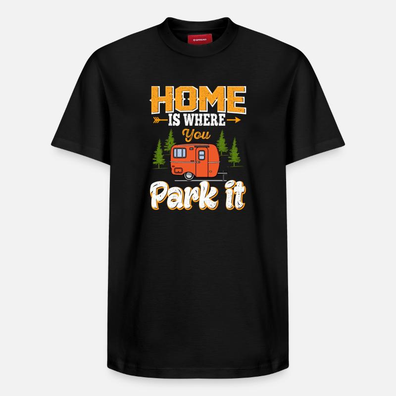 camping - T-shirt unisexe décontracté en coton Supima – de SPREAD - noir