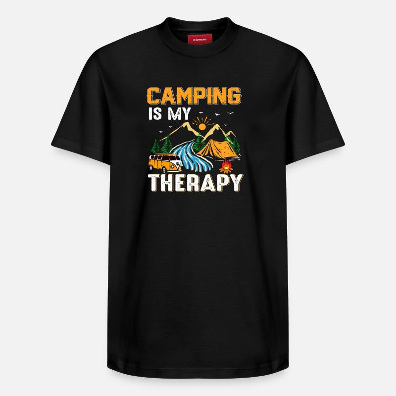 camping - T-shirt unisexe décontracté en coton Supima – de SPREAD - noir