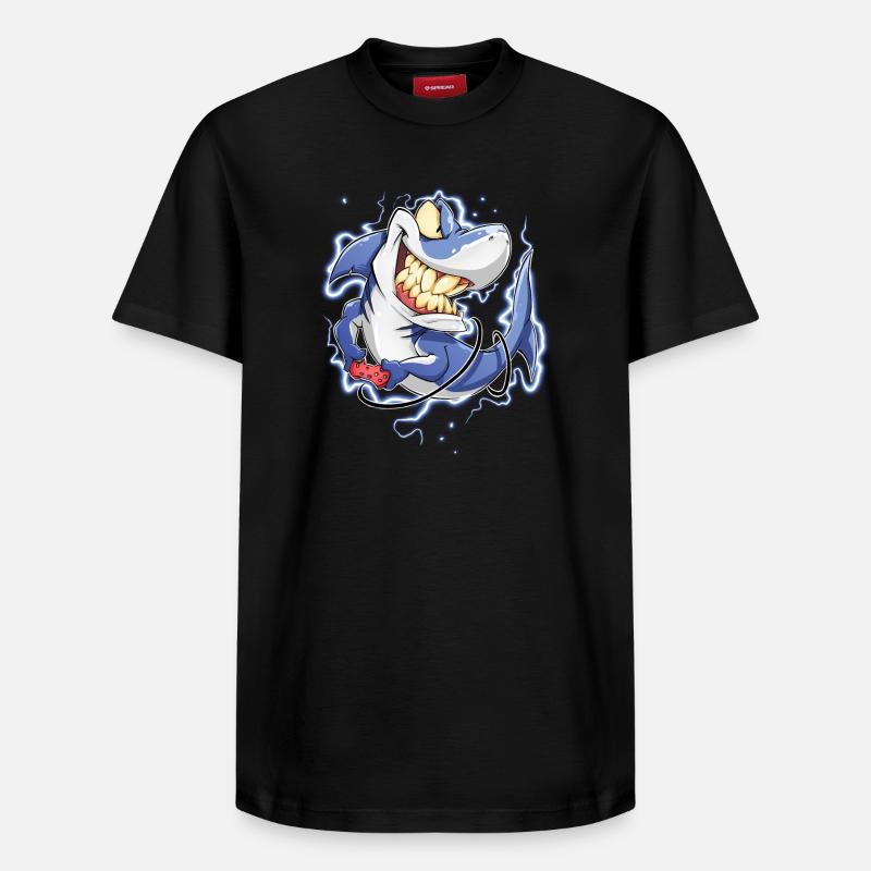 Shark - Relaxed Unisex Supima Cotton T-Shirt – by SPREAD - black