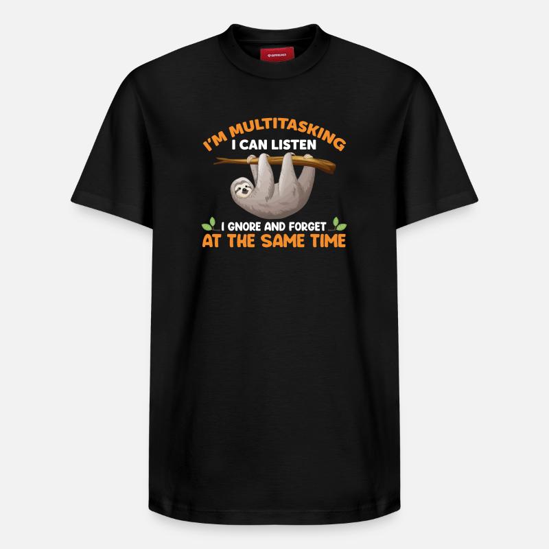 Faultier Lustiger Spruch - Relaxed Unisex Supima Cotton T-Shirt – von SPREAD - Schwarz