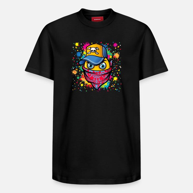 Masque et graffiti - T-shirt unisexe décontracté en coton Supima – de SPREAD - noir