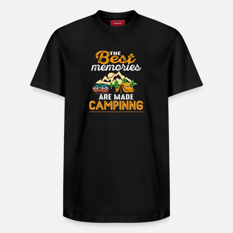 Camping - T-shirt unisexe décontracté en coton Supima – de SPREAD - noir