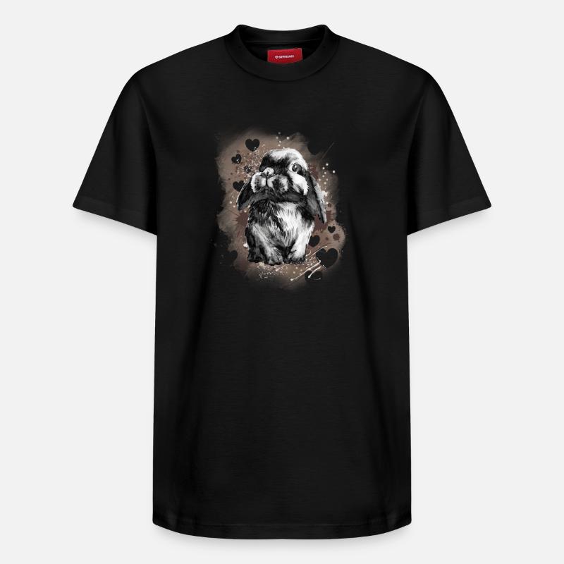 Lapin lapin - T-shirt unisexe décontracté en coton Supima – de SPREAD - noir