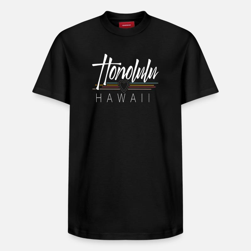 Honolulu Hawaii - T-shirt unisexe décontracté en coton Supima – de SPREAD - noir