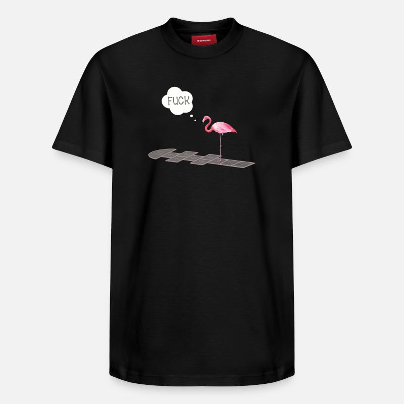 Flamingo with a problem - Relaxed Unisex Supima Cotton T-Shirt – by SPREAD - black