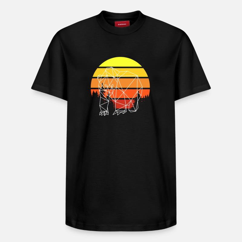 Ours Polygone Sunset - T-shirt unisexe décontracté en coton Supima – de SPREAD - noir
