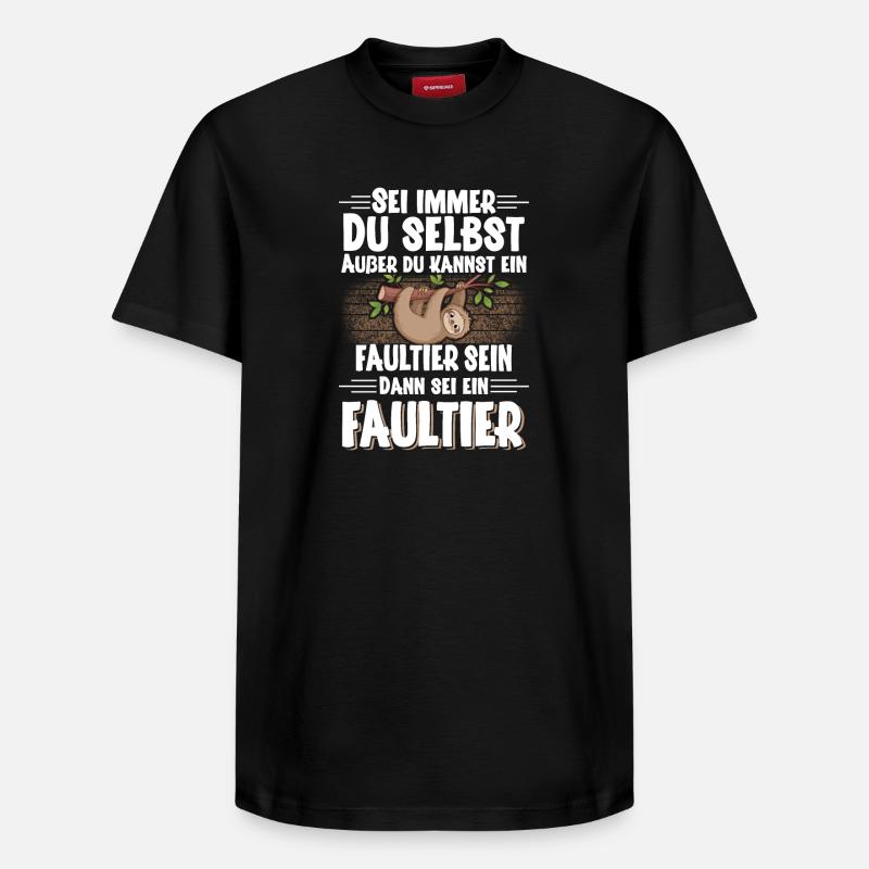 Faultier - Relaxed Unisex Supima Cotton T-Shirt – von SPREAD - Schwarz
