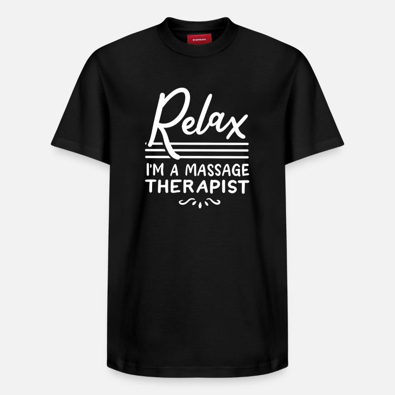 Massagetherapeut Massagetherapie - Relaxed Unisex Supima Cotton T-Shirt – von SPREAD - Schwarz