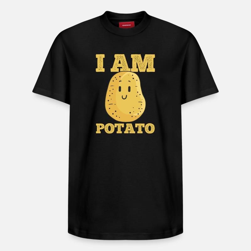 Pomme de terre Kawaii - T-shirt unisexe décontracté en coton Supima – de SPREAD - noir