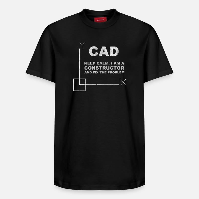 CAD Keep Calm Constructor Engineering - Relaxed Unisex Supima Cotton T-Shirt – von SPREAD - Schwarz