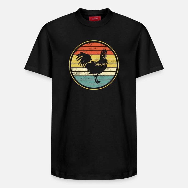 Poulet poulet coq - T-shirt unisexe décontracté en coton Supima – de SPREAD - noir
