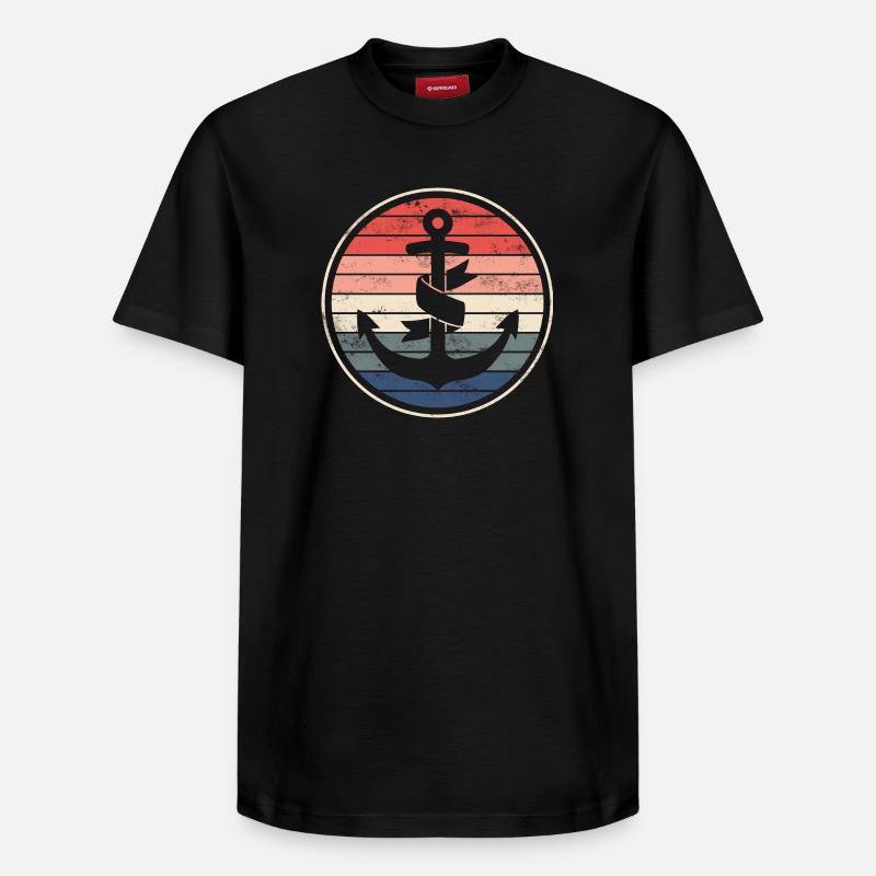 Bateau bateau capitaine - T-shirt unisexe décontracté en coton Supima – de SPREAD - noir