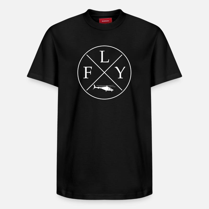 Hélicoptère hélicoptère hélicoptère - T-shirt unisexe décontracté en coton Supima – de SPREAD - noir