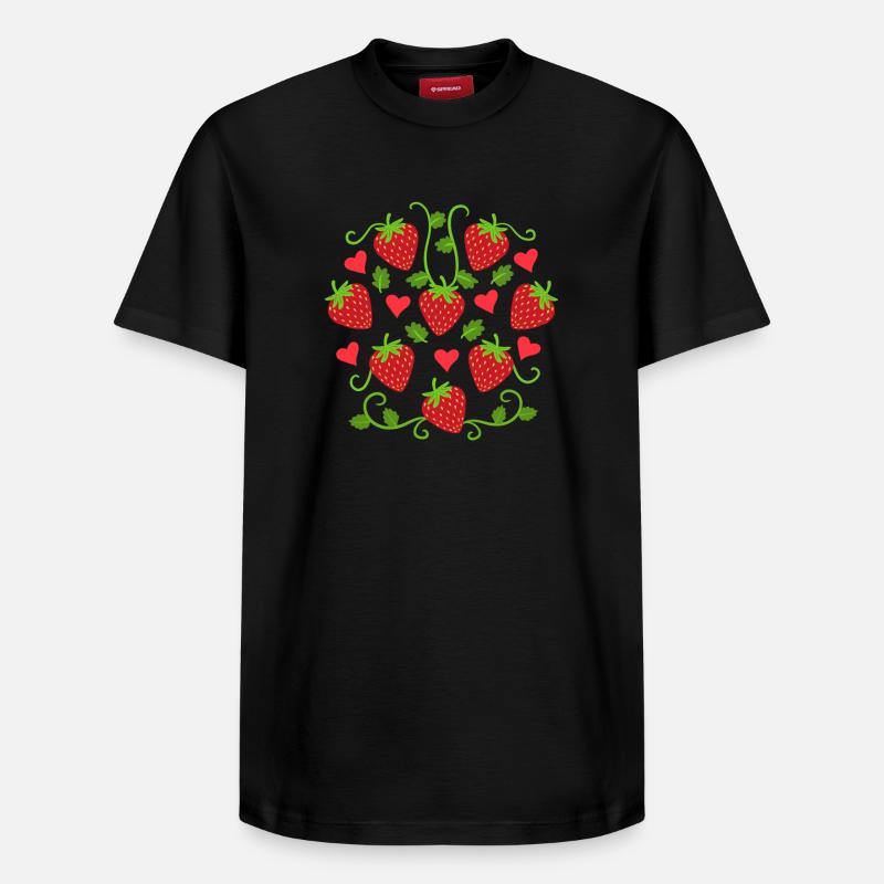 Erdbeeren Erdbeere Obst - Relaxed Unisex Supima Cotton T-Shirt – von SPREAD - Schwarz