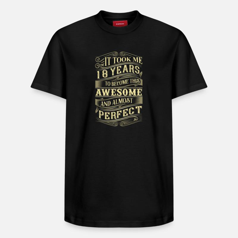18e anniversaire - T-shirt unisexe décontracté en coton Supima – de SPREAD - noir