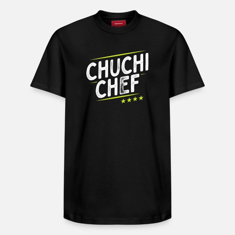 Küchenchef - Chuchi Chef - Schweizerdeutsch - Relaxed Unisex Supima Cotton T-Shirt – von SPREAD - Schwarz