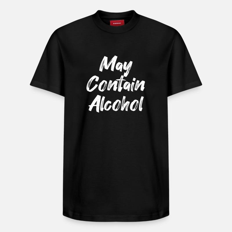 Peut contenir de l’alcool - T-shirt unisexe décontracté en coton Supima – de SPREAD - noir