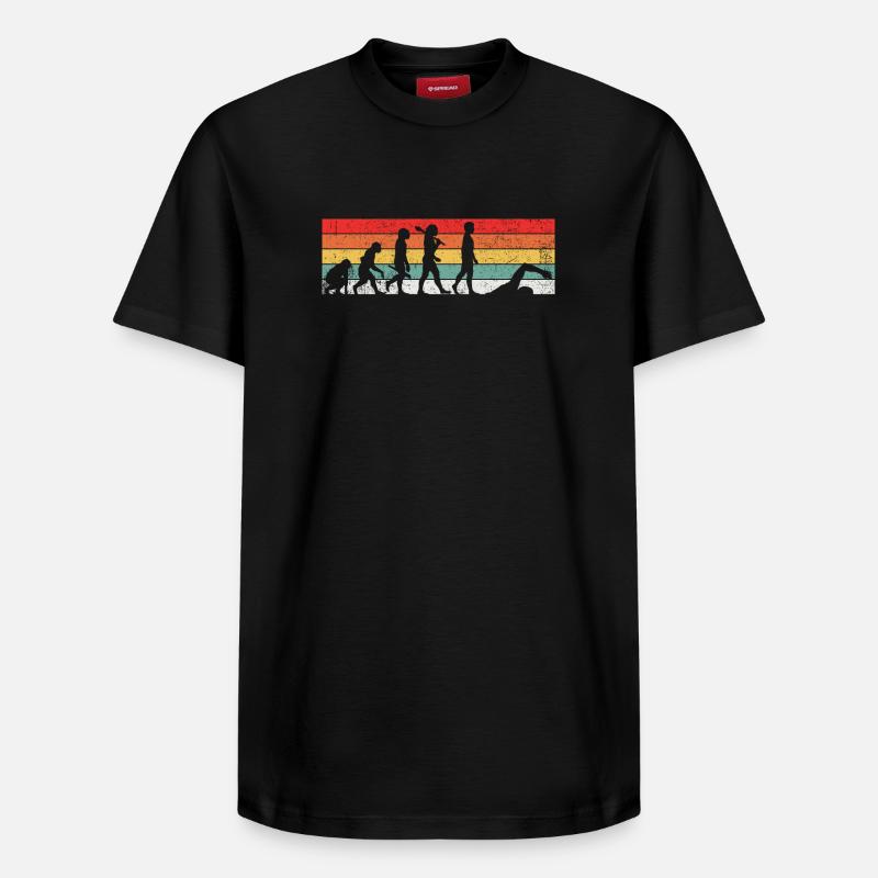 Schwimmen Schwimmer Evolution - Relaxed Unisex Supima Cotton T-Shirt – von SPREAD - Schwarz