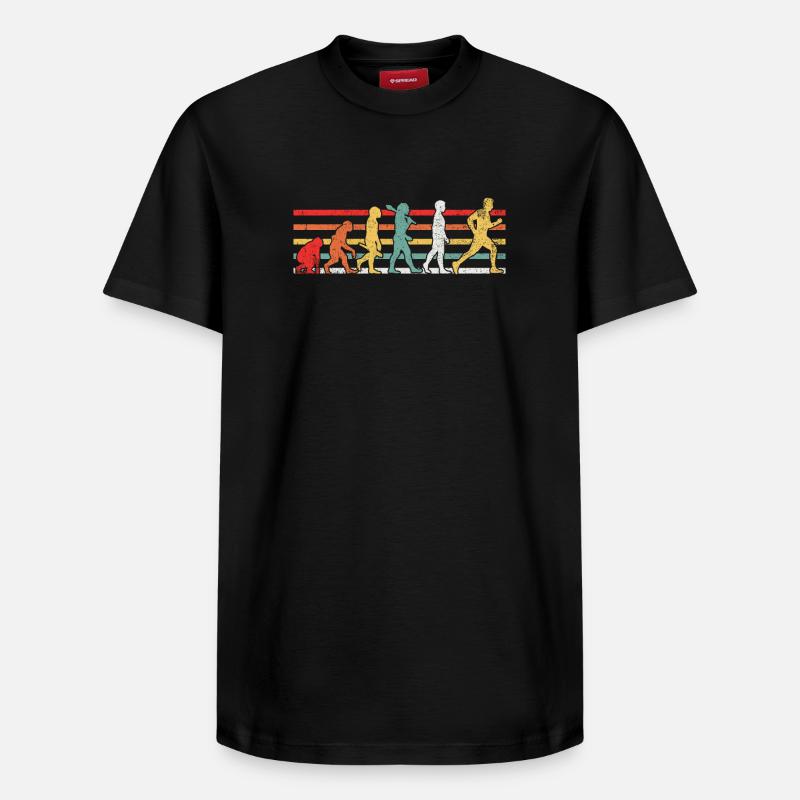 Evolution Läufer - Relaxed Unisex Supima Cotton T-Shirt – von SPREAD - Schwarz
