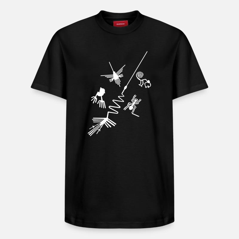 Lignes de Nazca - Pérou - T-shirt unisexe décontracté en coton Supima – de SPREAD - noir