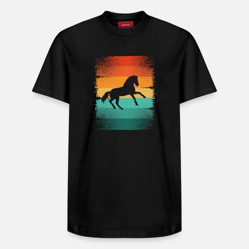Pferd - Relaxed Unisex Supima Cotton T-Shirt – von SPREAD - Schwarz