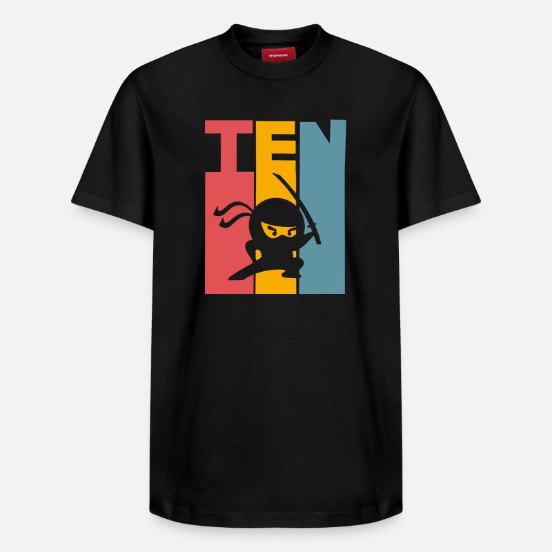 Ninja 10 ans enfants - T-shirt unisexe décontracté en coton Supima – de SPREAD - noir
