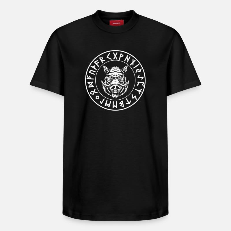 Hildisvíni - T-shirt unisexe décontracté en coton Supima – de SPREAD - noir