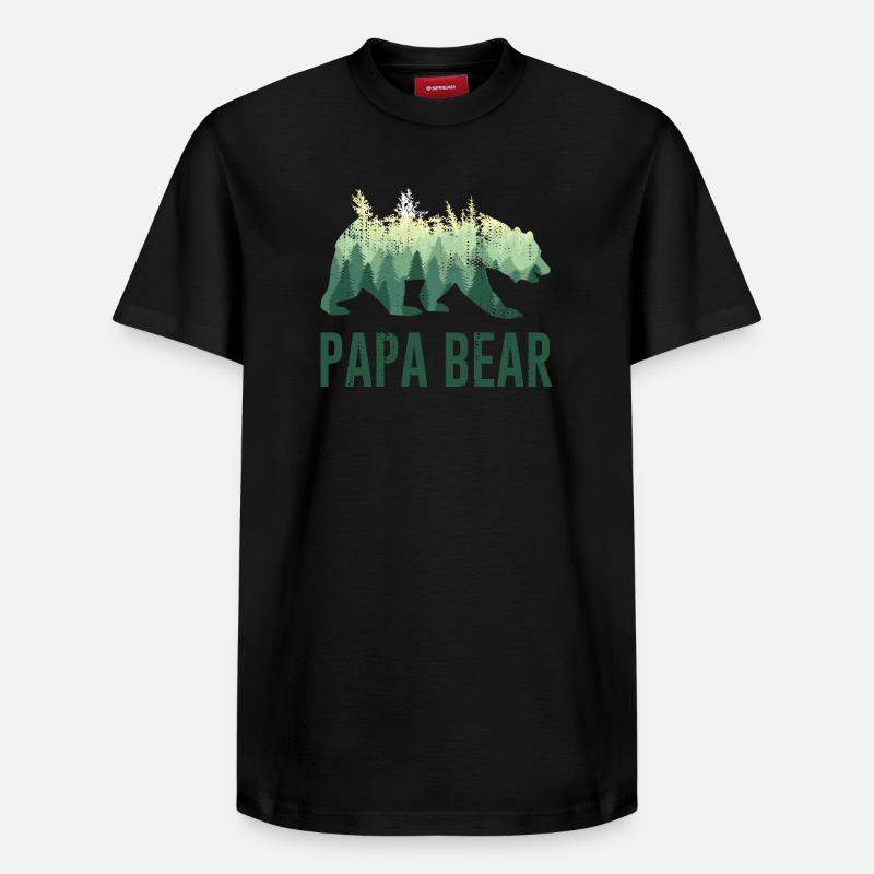 Papa Bear Daddy Vater - Relaxed Unisex Supima Cotton T-Shirt – von SPREAD - Schwarz