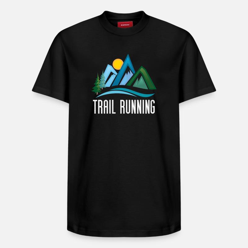 Trail Running - T-shirt unisexe décontracté en coton Supima – de SPREAD - noir